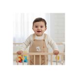 Ayıcıklı 2'li Bebek Takımı | Pamuk Body ve Kadife Tulum Seti 0154