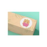 Ayıcıklı Etiket Pembe Kalp Sevimli Ayı Cute Bear Yuvarlak Mat Sticker 3 Cm (95 Adet)