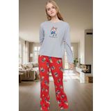 Ayıcıklı Kadın Pijama Takımı; Kışlık Rahat ve 2'li Set Zarifane Tasarım