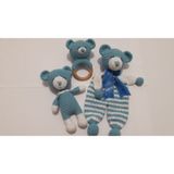 Ayıcıklı Uyku Arkadaşı ve Çıngırak Amigurumi Organik Oyuncak