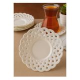 AYIŞIĞI AVM Porselen Görünümlü Plastik Çay Tabağı -6lı Set, Hafif, Şık ve Kırılmaz Tasarım