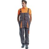 Ayışığı Bahçıvan Iş Tulumu – Çok Cepli, Dayanıklı, Pamuk Polyester Kumaş, Ergonomik, Yazlık & Dört Mevsim Iş Tulum - Gri - Turuncu