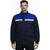 Ayışığı Içi Kapitoneli Gabardin Iş Montu – Reflektörlü, Kışlık Işçi Montu - Lacivert - Saks Mavisi - XL