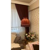 Ayışığı Lambader Kırmızı Renk Şapka Ve Ahşap Rengi Ayak