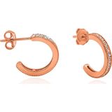 Aykat KUPE-473 Tek Sıralı Zirkon Taşlı J Rose Rengi Kadın Gümüş Küpe