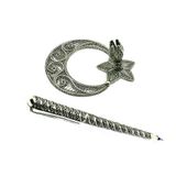 Aykat TH-46 Gümüş Kalem Ayyıldızlı Hediyelik Masalık Telkari Gümüş Kalemlik