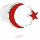 Aykat Türkiye Bayrağı Rozet Gümüş Ay Yıldız Yaka İğnesi 925 Ayar Gümüş Rozet TRZ-09