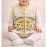 Aykır-ı Bebe El Örgüsü Ayıcık Desenli Kız Bebek ve Erkek Bebek Yeleği – 0-1 Yaş | %100 Pamuk