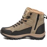 Ayk's Bej Bağcıklı Fermuarlı Soğuğa Dirençli Kaymaz Unisex Outdoor Trekking Bot 980