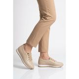 Ayk's Bej Hafif Lastik Bağcıklı Kadın Casual Ayakkabı Bd-034 Z