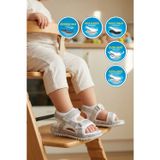 Ayk's Beyaz-Gümüş Ortopedik Tabanlı Cırtlı Bebek Sandalet 25T104 B