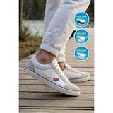 Ayk's Erkek Beyaz Günlük Spor Ayakkabı Bağcıklı Casual Kanvas Sneaker 1002