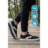Ayk's Erkek Siyah Günlük Spor Ayakkabı Bağcıklı Casual Kanvas Sneaker 1002