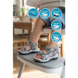 Ayk's Gri-Kamuflaj Ortopedik Tabanlı Cırtlı Bebek Sandalet 25T104 B