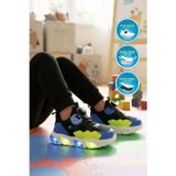 Ayk's Siyah Akıllı Bağcıklı Işıklı Fileli Erkek Çocuk Spor Ayakkabı Sneaker Leon P