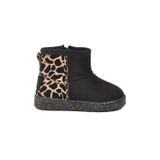 Ayk's Siyah Leopar İçi Kürklü Soğuğa Dirençli Bebek Panduf Bot 1212 B