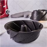 Aykul Store Black New Alüminyum Döküm Granit Kek Kalıbı Siyah Rüzgar Gülü Döküm Kek Kalıbı 24 Cm