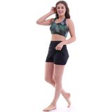 Aykum Şort Etekli Badi Bikini Takımı - 38 - Siyah - Yeşil