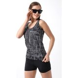 Aykum Tankini Şortlu Desenli Şortu Astarlı - Siyah - 40