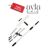AYLA STAND 2 Metre Profesyonel Pencere Temizleme Seti, Duş ve Cam Sileceği 25+35+45cm çekçek+35 Peluş takım