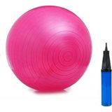 AYLA STAND 65 Cm Büyük Boy Pilates Topu Pembe Spor Fit Vucut Sağlıklı Yaşam Pompa Hediyeli