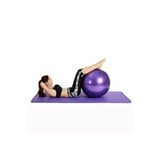 AYLA STAND 65 cm Fitilli Pilates Topu, Pompa Seti, Mor, Yoga Denge Egzersiz