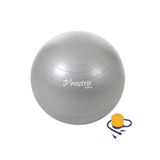 AYLA STAND 65 cm Pilates Topu, Kalın Yoga Egzersiz Topu, Pompalı, Gri