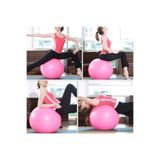 AYLA STAND Pilates Yoga Egzersiz Topu, 65 cm, Pembe, Pompalı