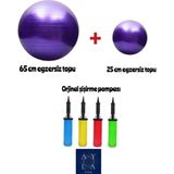 AYLA STAND Top Seti 65 Cm Pilates Topu + 25 Cm Pilates Topu + Dual Pompa