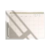 Aylık Spiralli Tarihsiz Planlayıcı - 110GR Ivory Kağıt, 21X29.7 Cm, 24 Yaprak, Boş Arkalı - Standart