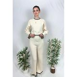 Aylin Taştan Butik Bisiklet Yaka Çoban Dikişli Kazak Pantolon Triko İkili Takım