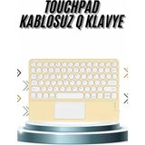 Aylina Mey Ithalat® Android ve Ios Uyumlu Bluetooth Klavye Touchpad Slim Kablosuz Wifi Q Klavye