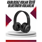 Aylina Mey Ithalat® Bluetooth Kablosuz Kulaklık Siyah Wireless 5.0 Kulak Üstü Uzun Pil Ömrü