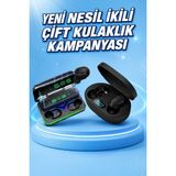 Aylina Mey Ithalat® Ikili Bluetooth Kulaklık Dijital Göstergeli Uzun Pil Ömrü Yüksek Ses Kaliteli
