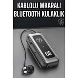 Aylina Mey Ithalat® Kablolu Bluetooth Kulaklık Kulak Içi Stereo Mikrofonlu Dijital Göstergeli