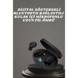 Aylina Mey Ithalat® Kulaklık Dijital Göstergeli Bluetooth Bağlantılı Kablosuz Kulak Içi Mikrofonlu Dokunmatik Kontrol