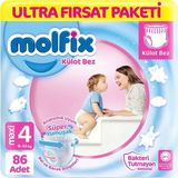 Aylina Mey Ithalat® Külot Bez Ultra Fırsat Paketi 4 Beden 9-14 kg 86 Adet