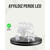 Aylina Mey Ithalat® Prizli Yıldız Ay Perde LED Işık Ev ve Organizasyon Dekoru