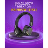 Aylina Mey Ithalat® Renkli Işık Efektli Bluetooth 5.3 Müzik Kulaklığı