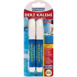 Aylina Mey Ithalat® Vodaseal Çift Uçlu Su Bazlı Kokusuz Kalıcı Derz Kalemi Beyaz 2 Adet