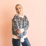 Aylish Leopar Desenli Kazak Yumoş Yavru Ağzı - Standart - Yavruağzı