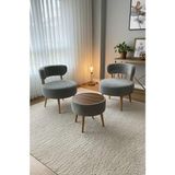 Aylive Mobilya Puf Takımı /çay Seti Ikili Koltuk Berjer ve Puf Takımı 3 Lü Takım (Balkon, Salon ,ofis ,bahçe Takımı, Hobi Alanı, Bekleme Alanı Takımı] - Gri - Ahşap