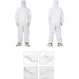 Ayliz Plast Tek Kullanımlık(5 Adet)Lamineli Beyaz Tulum 60GR Sıvı Geçirmez Koruyucu Elbise