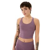Ayma Active EcoVero Göğüs Pedli Çapraz Sırt Halter Bluz (Lila, XS)