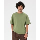 Ayma Active Erkek Açık Yeşil Oversize T-Shirt - Organik Pamuk, Düşük Omuz, Geniş Kalıp, Bisiklet Yaka, Spor Görünüm