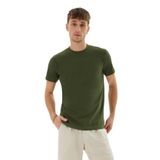 Ayma Active Gots Sertifikalı Organik Pamuk Kısa Kollu Erkek Basic T-Shirt (Haki, S)