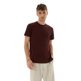 Ayma Active Gots Sertifikalı Organik Pamuk Kısa Kollu Erkek Basic T-Shirt (Kestane, S)