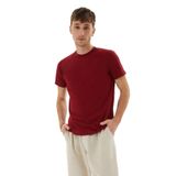 Ayma Active Gots Sertifikalı Organik Pamuk Kısa Kollu Erkek Basic T-Shirt (Sangria, S)