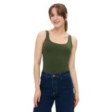 Ayma Active Gots Sertifikalı Organik Pamuk Sütyenli Low Back Atlet (Haki, XL)