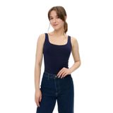 Ayma Active Gots Sertifikalı Organik Pamuk Sütyenli Low Back Atlet (Indigo, L)